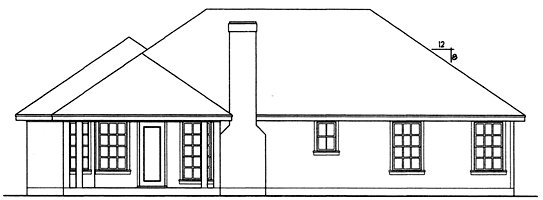 Rear Elevation for House Plan #443221