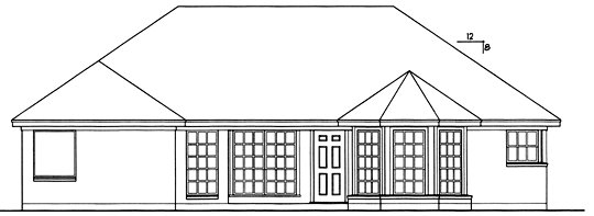 Rear Elevation for House Plan #440031