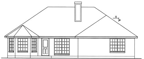 Rear Elevation for House Plan #446731