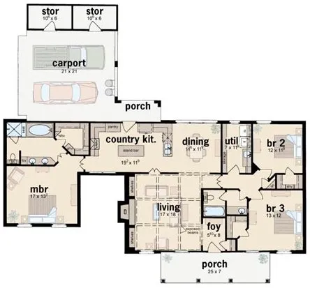 Main Floor Plan for House Plan #371477
