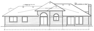 Rear Elevation for House Plan #238129