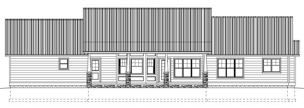 Rear Elevation for House Plan #195199