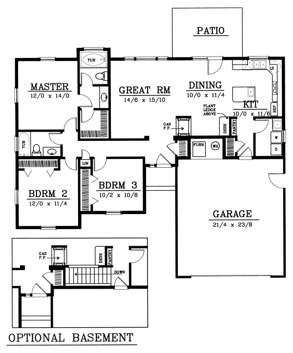 Main Floor Plan for House Plan #231139