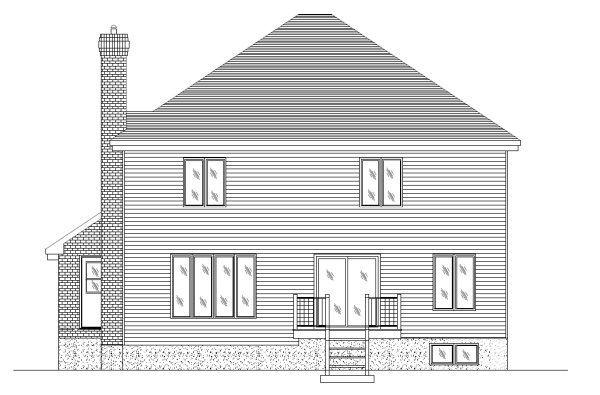 Rear Elevation for House Plan #420813