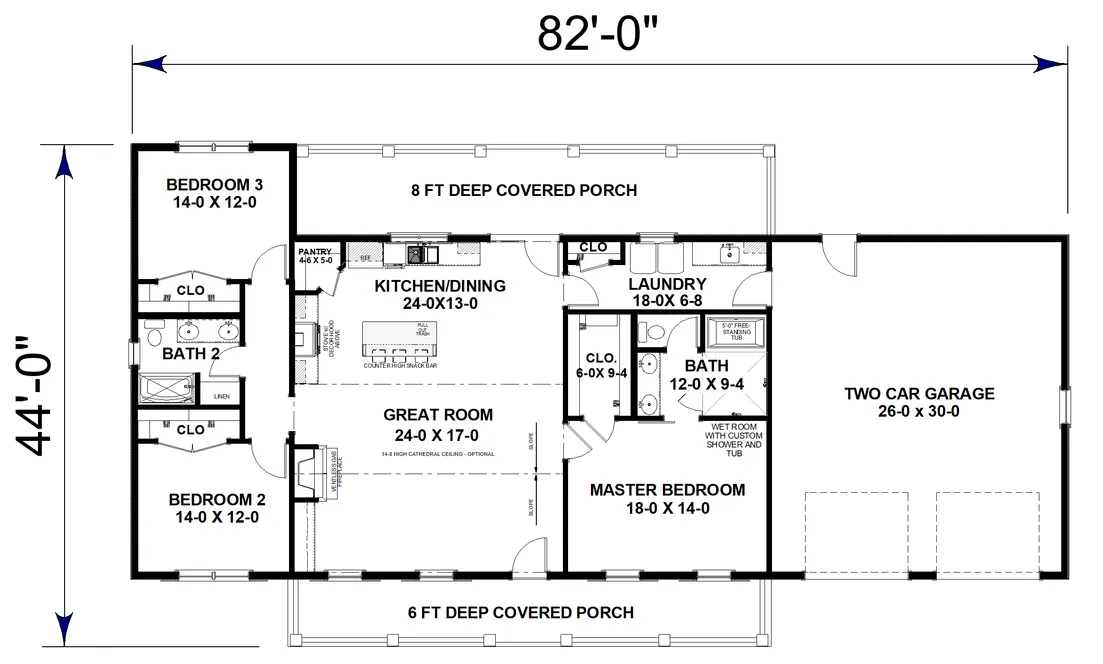 Main Floor Plan for House Plan #435971