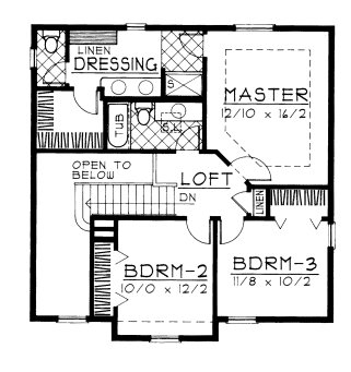 Second Floor Plan for House Plan #233123