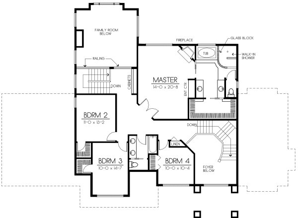 Second Floor Plan for House Plan #232024