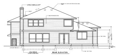 Rear Elevation for House Plan #235249