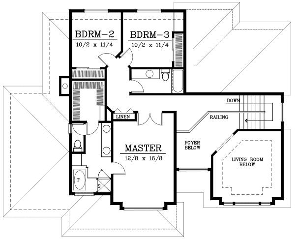 Second Floor Plan for House Plan #235124