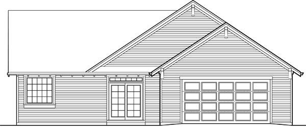 Rear Elevation for House Plan #321142
