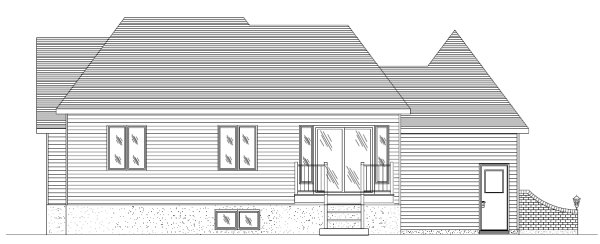 Rear Elevation for House Plan #420423