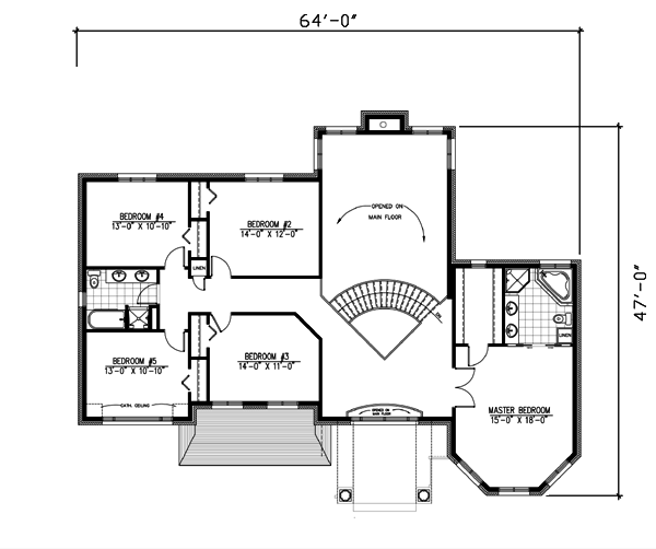 Second Floor Plan for House Plan #420413