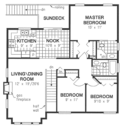 Main Floor Plan for House Plan #134213