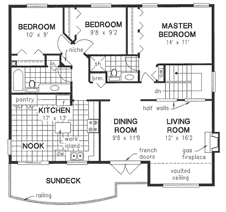 Main Floor Plan for House Plan #130413