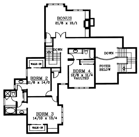 Second Floor Plan for House Plan #231127