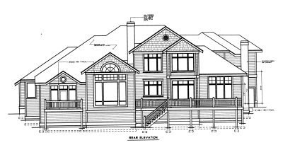 Rear Elevation for House Plan #231127