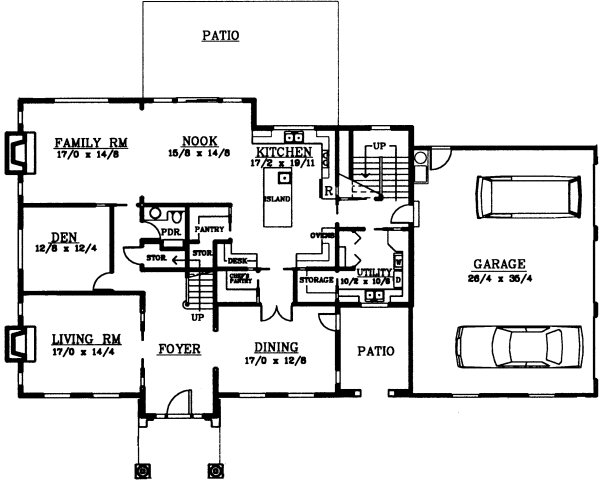 Main Floor Plan for House Plan #233127