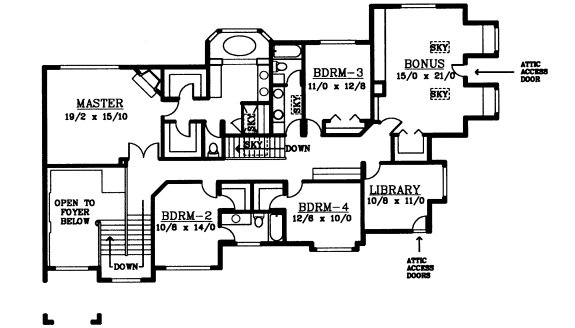 Second Floor Plan for House Plan #234127