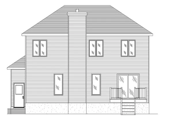 Rear Elevation for House Plan #420233