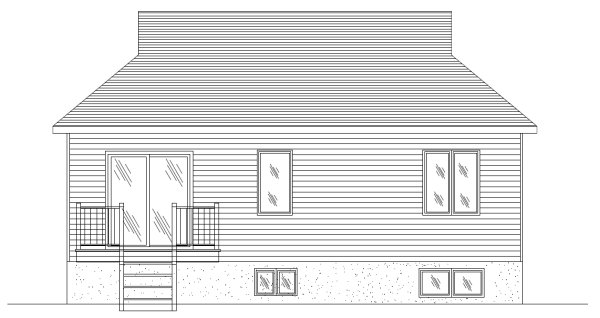 Rear Elevation for House Plan #422433