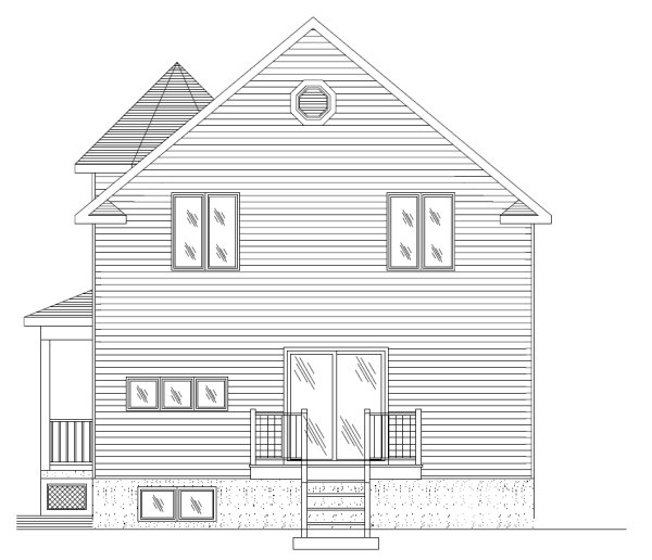 Rear Elevation for House Plan #420533