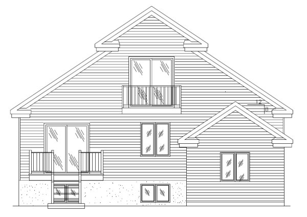 Rear Elevation for House Plan #423633