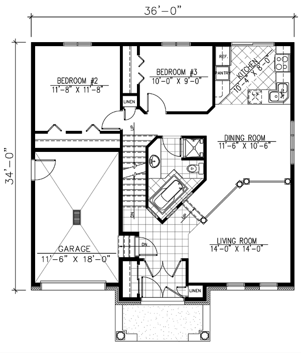 Main Floor Plan for House Plan #424633