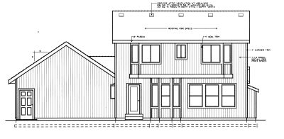 Rear Elevation for House Plan #239821