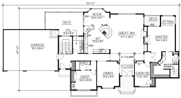 Main Floor Plan for House Plan #231199
