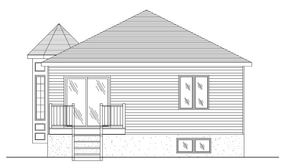 Rear Elevation for House Plan #420143