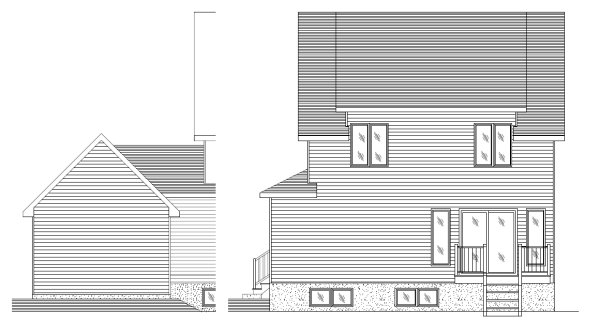 Rear Elevation for House Plan #420743