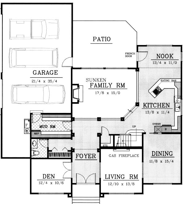 Main Floor Plan for House Plan #239299