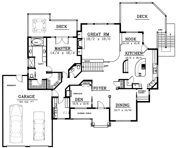 Main Floor Plan for House Plan #239101