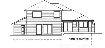 Rear Elevation for House Plan #231201