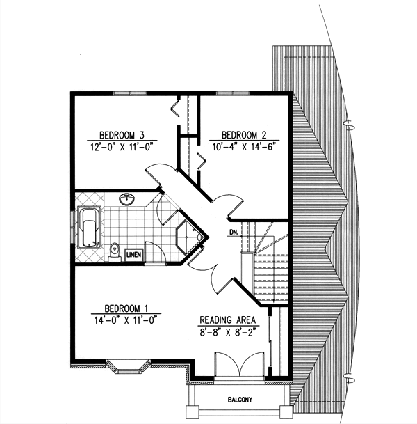 Second Floor Plan for House Plan #420493