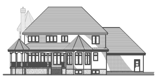 Rear Elevation for House Plan #420993