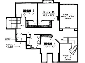 Second Floor Plan for House Plan #236201