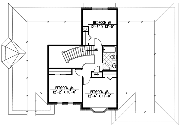 Second Floor Plan for House Plan #420404