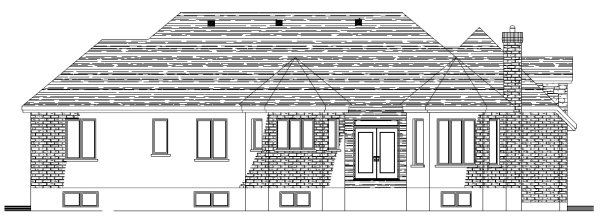 Rear Elevation for House Plan #420014