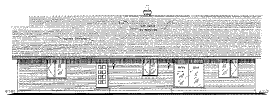 Rear Elevation for House Plan #130044