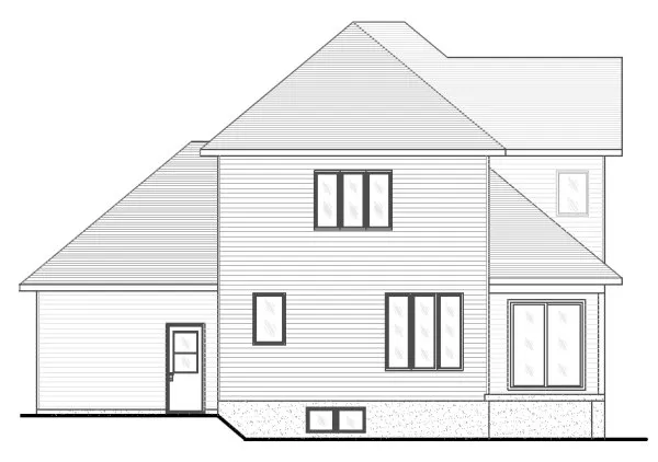 Rear Elevation for House Plan #420814