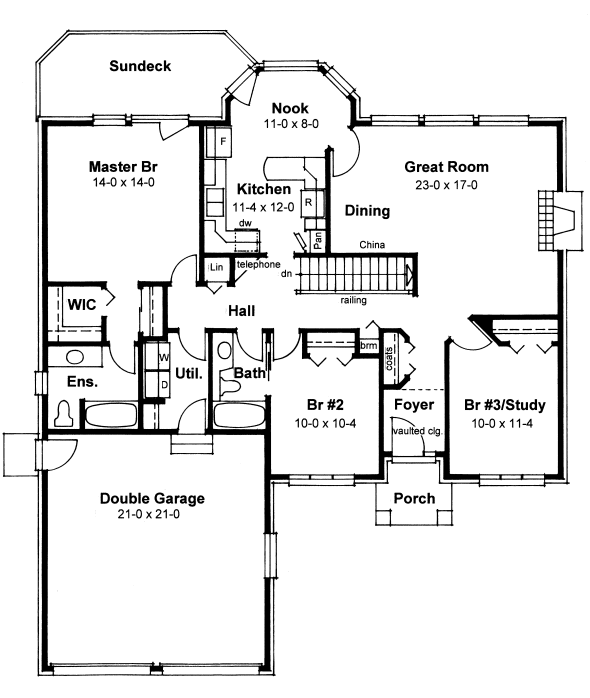 Main Floor Plan for House Plan #202035