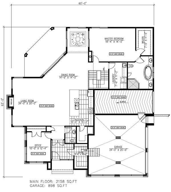 Main Floor Plan for House Plan #423824