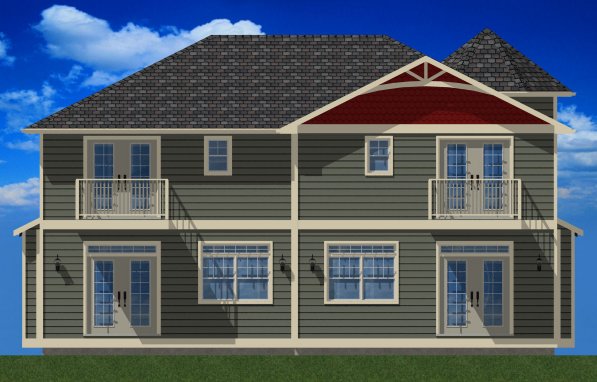 Rear Elevation for House Plan #195148