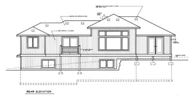 Rear Elevation for House Plan #237121