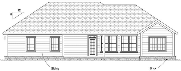 Rear Elevation for House Plan #242541