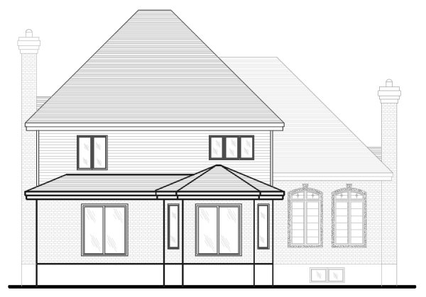 Rear Elevation for House Plan #420034