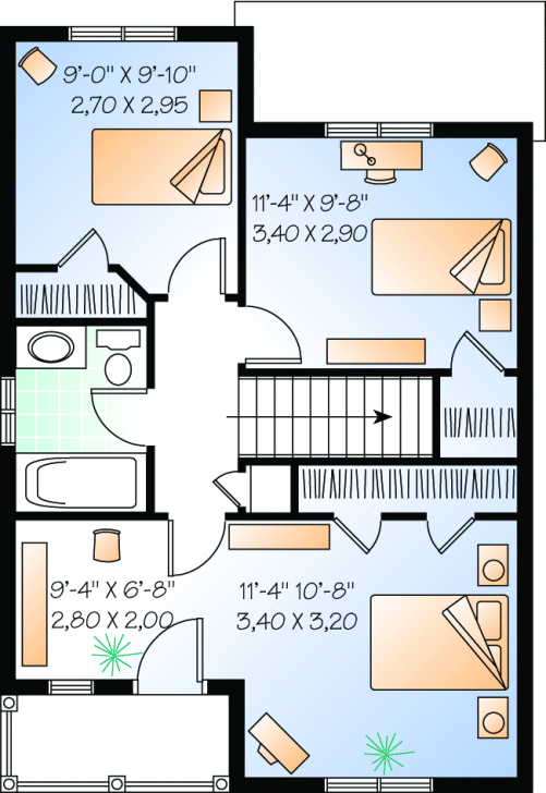 Second Floor Plan for House Plan #148371