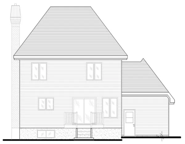 Rear Elevation for House Plan #420434