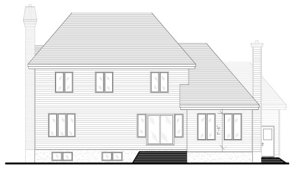 Rear Elevation for House Plan #420534